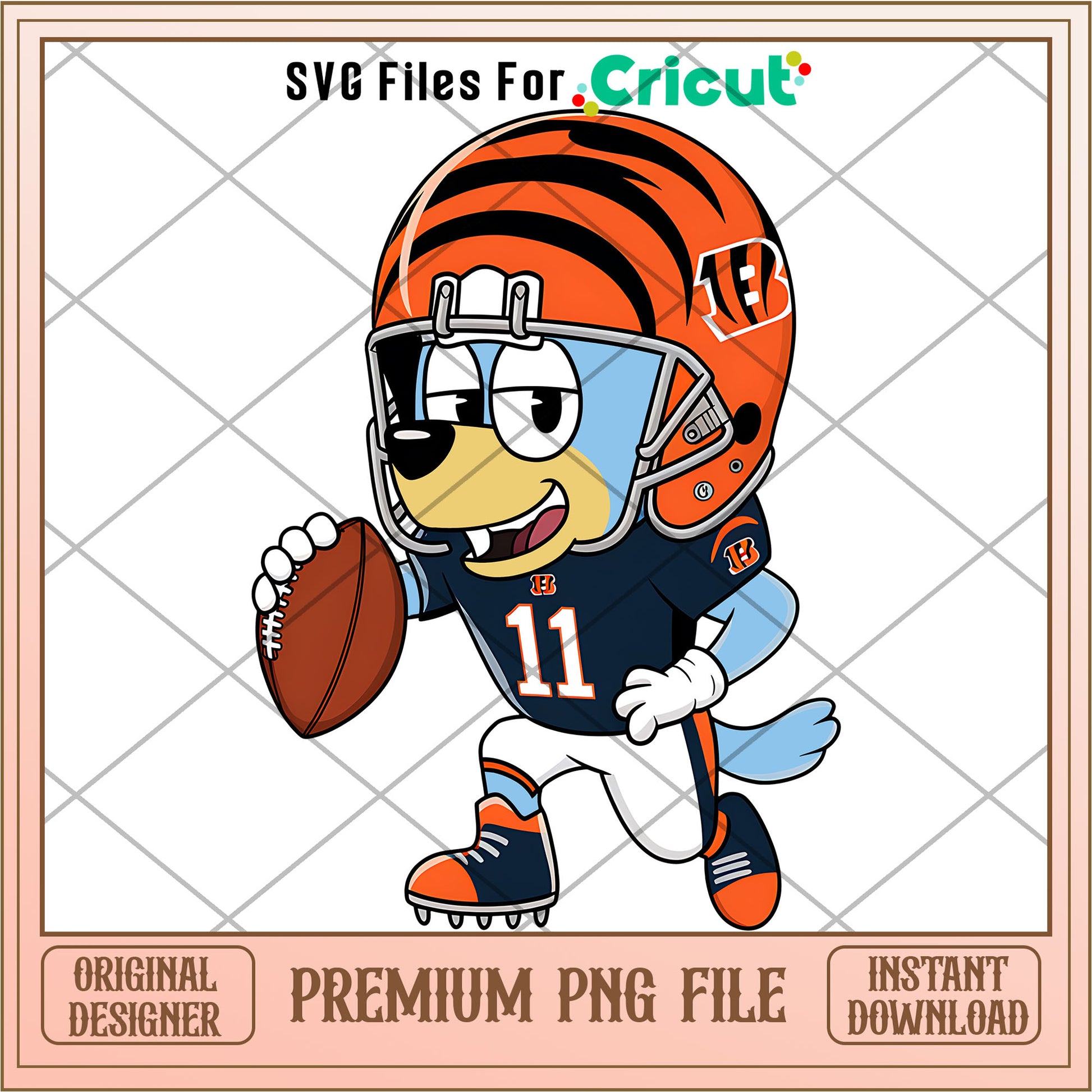 Bluey Bengals rugby player png, Cincinnati Bengals png, NFL png