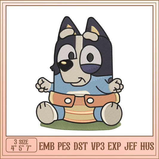 Bluey Bingo Baby Embroidery Design