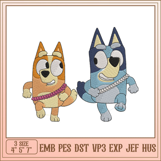 Bluey Bingo Embroidery Design 3 Sizes