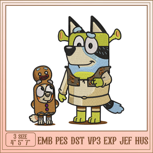 Bluey Bingo Embroidery Designs 4x5x7