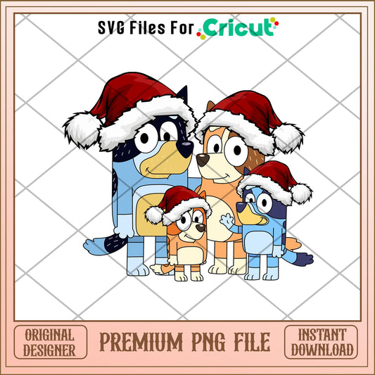 Bluey Bingo Family Merry Christmas png, Bluey characters png, Digital Download