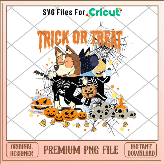 Bluey Bingo Trick And Treat Png, Bluey characters png, Digital Download