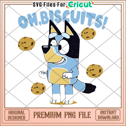 Bluey Biscuit PNG Cricut File