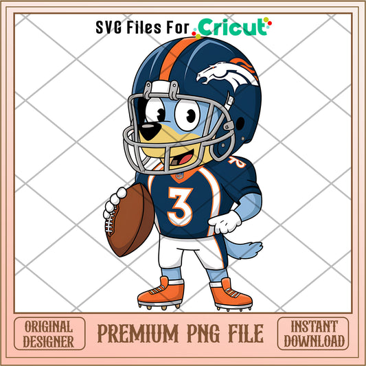 Bluey Broncos rugby player png, Denver Broncos png, NFL png