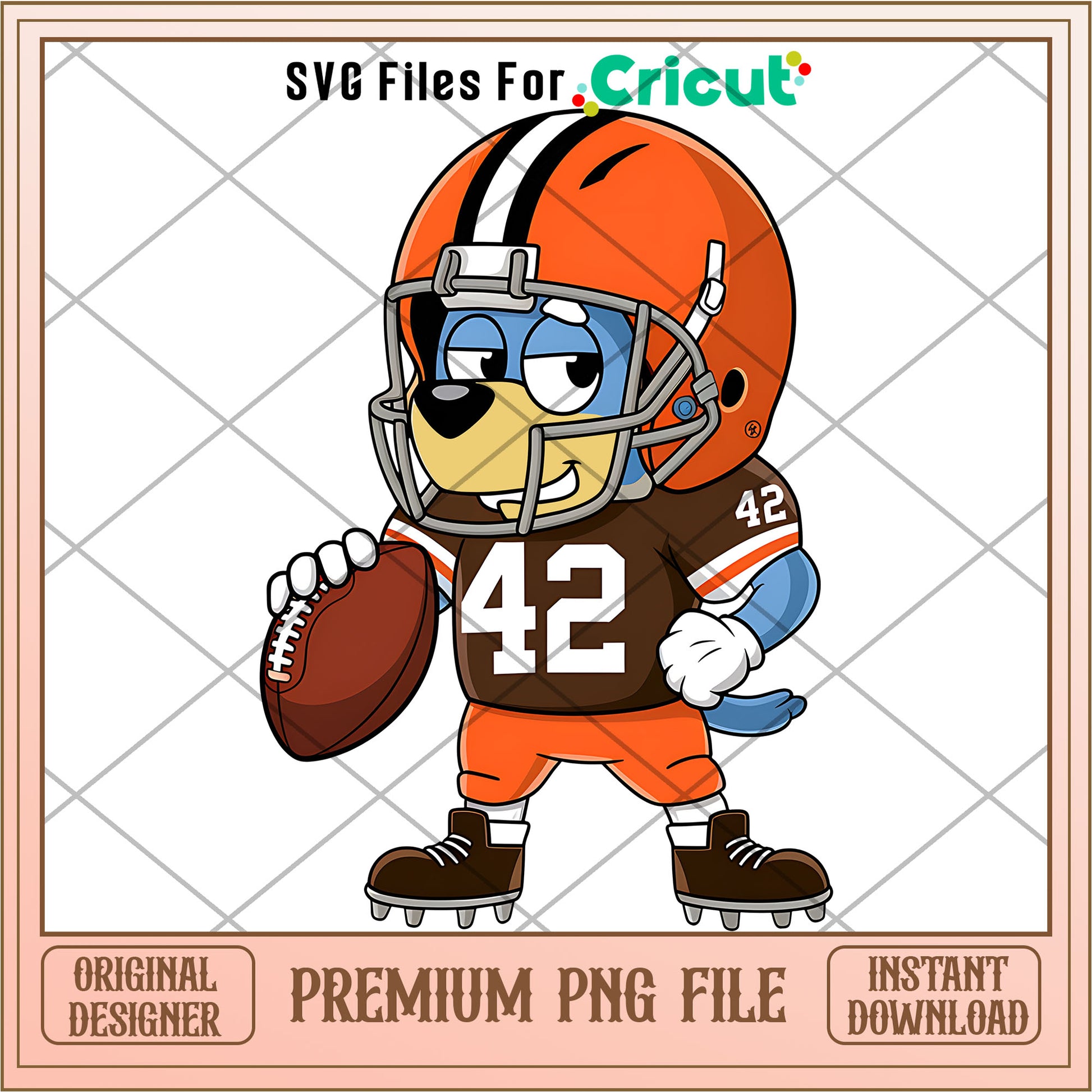 Bluey Browns rugby player png, Cleveland Browns png, NFL png