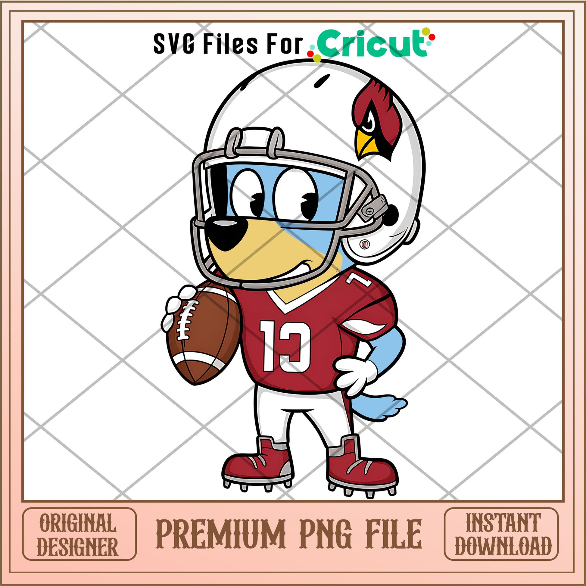 Bluey Cardinals rugby player png, Arizona Cardinals png, NFL png