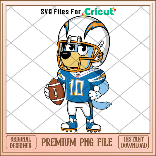Bluey Chargers rugby player png, Los Angeles Chargers png, NFL png
