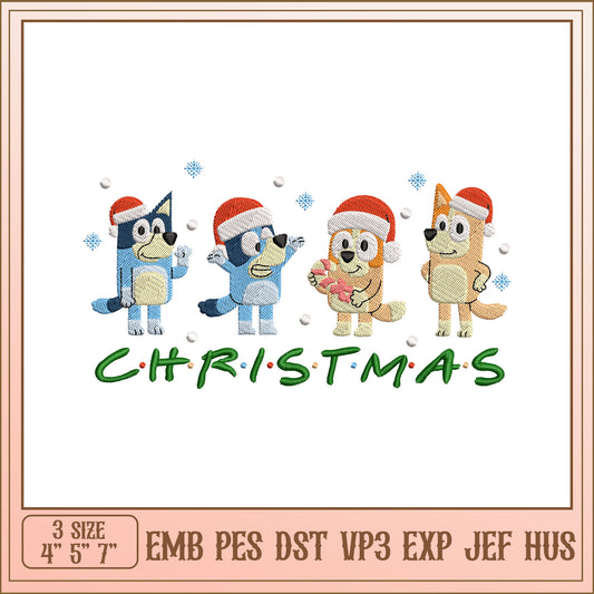 Bluey Christmas Embroidery Design