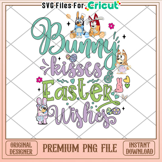 Bluey Easter Kisses PNG Instant Download