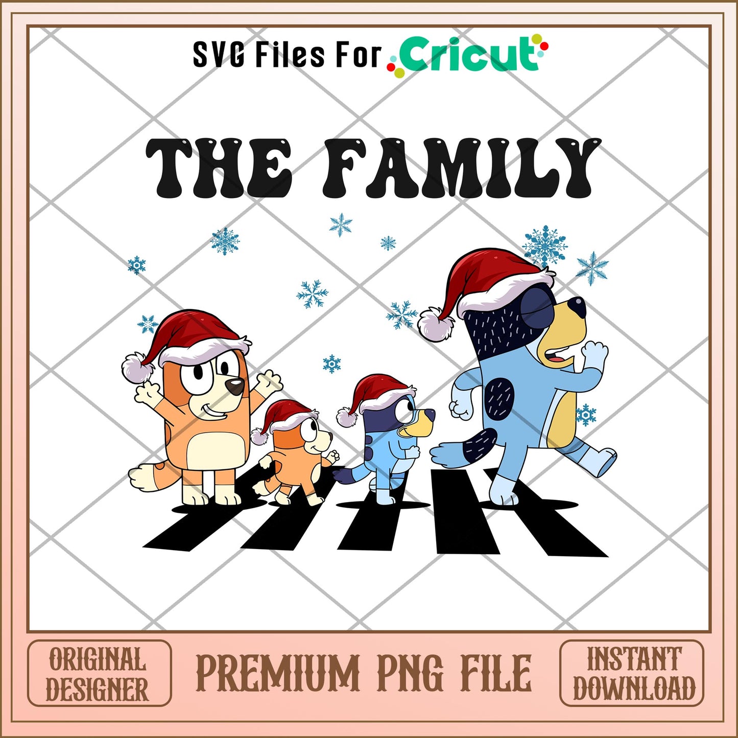 Bluey Family Christmas Abbey Road png, Bluey characters png, Digital Download