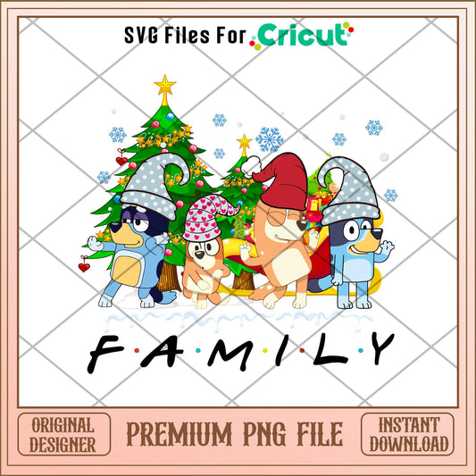 Bluey Family Dancing Christmas png, Bluey characters png, Digital Download