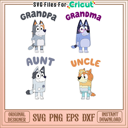 Bluey Family SVG Cut Files