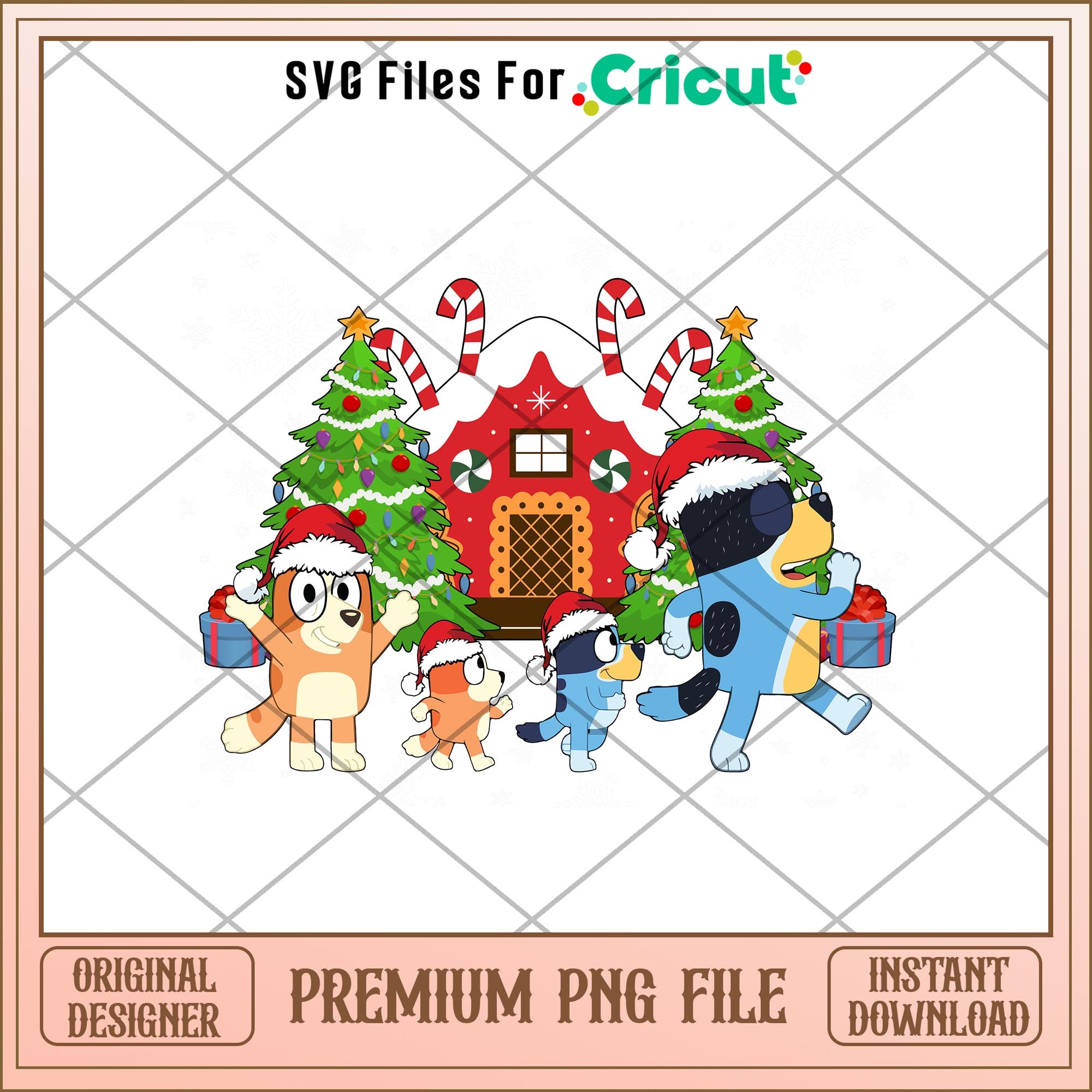 Bluey Santacraft Bluey Family Santa Merry Christmas png, Bluey characters png, Digital ...