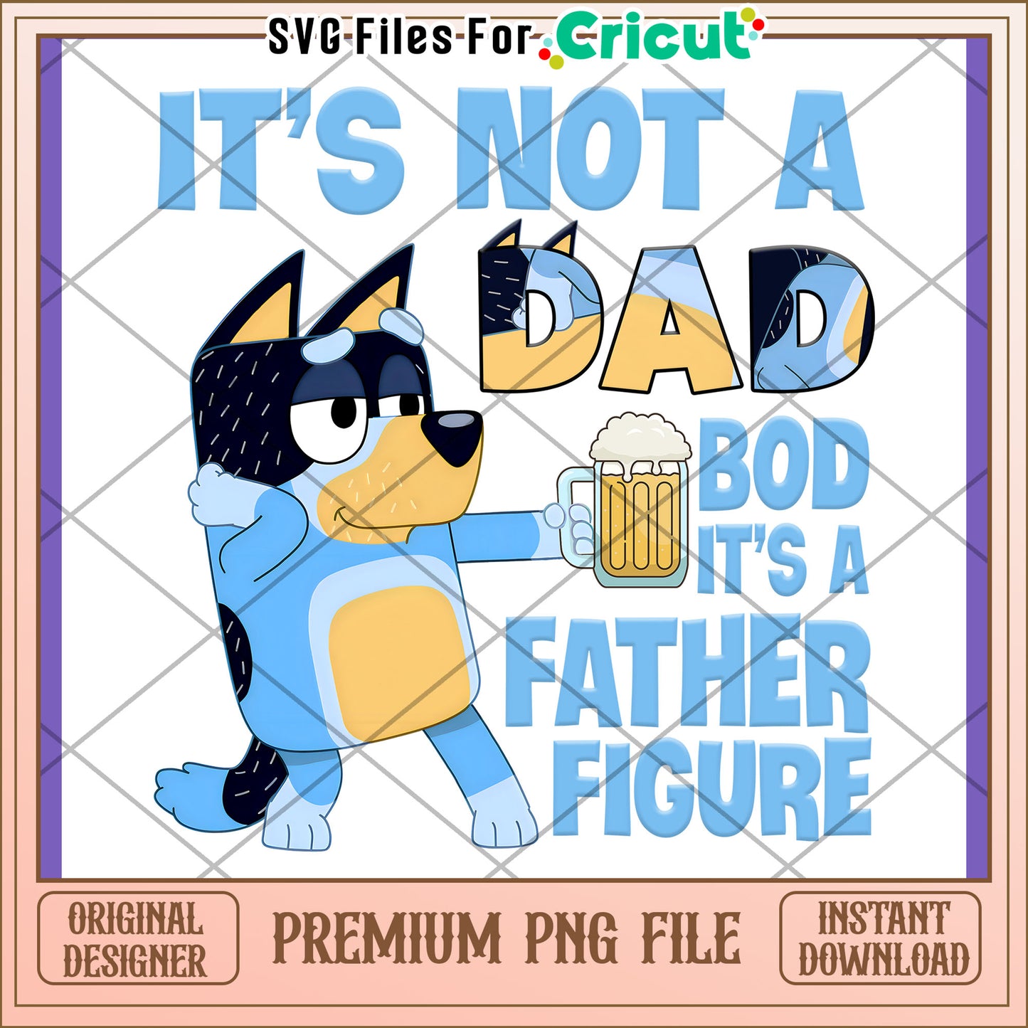 Bluey Father Figure PNG Design