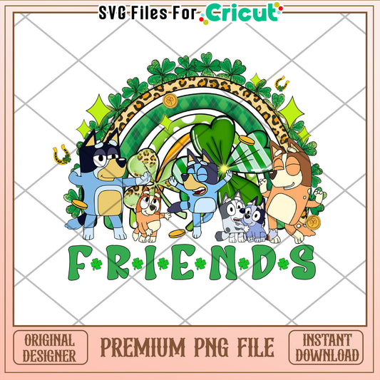 Bluey Friends St Patricks Day PNG