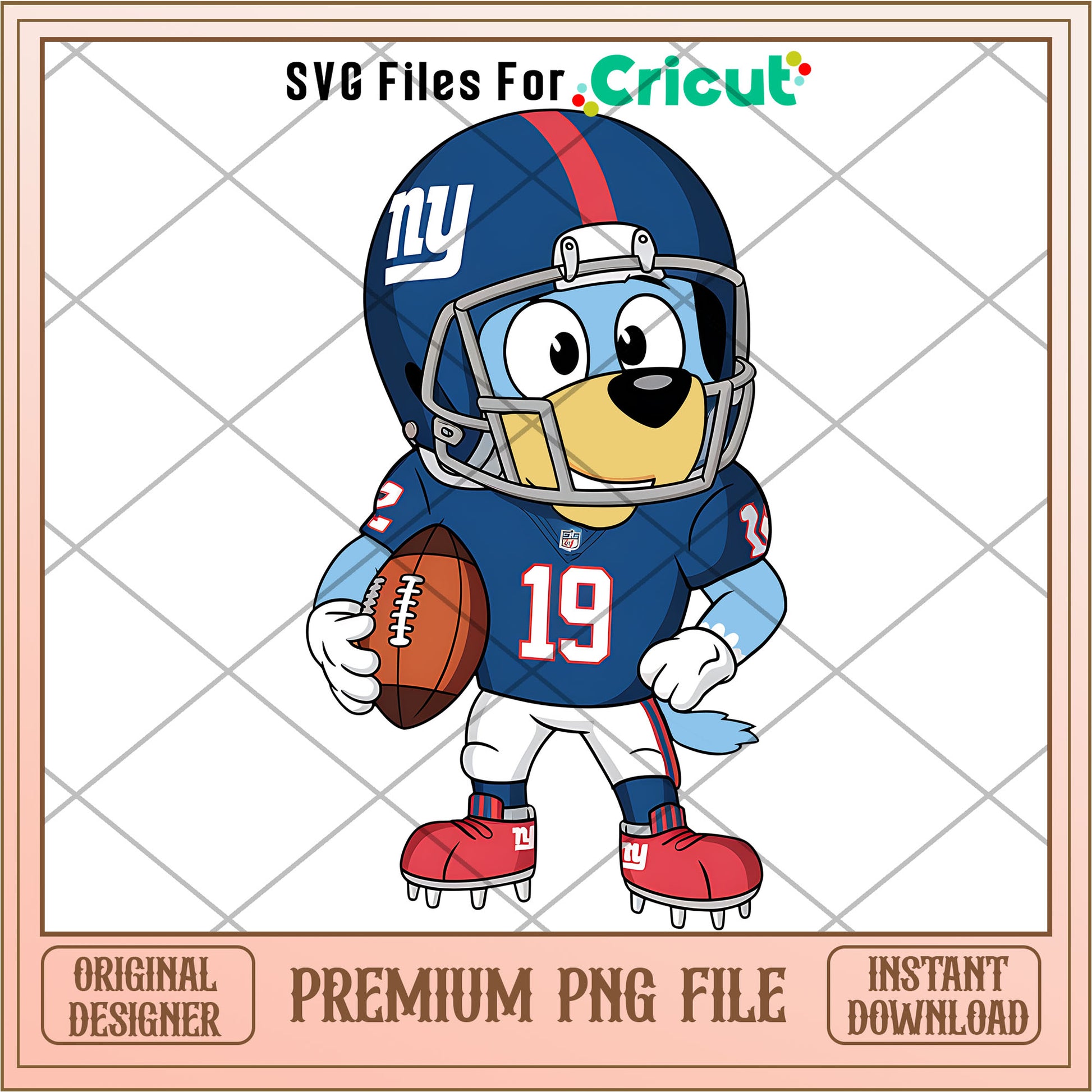 Bluey Giants rugby player png, New York Giants png, NFL png