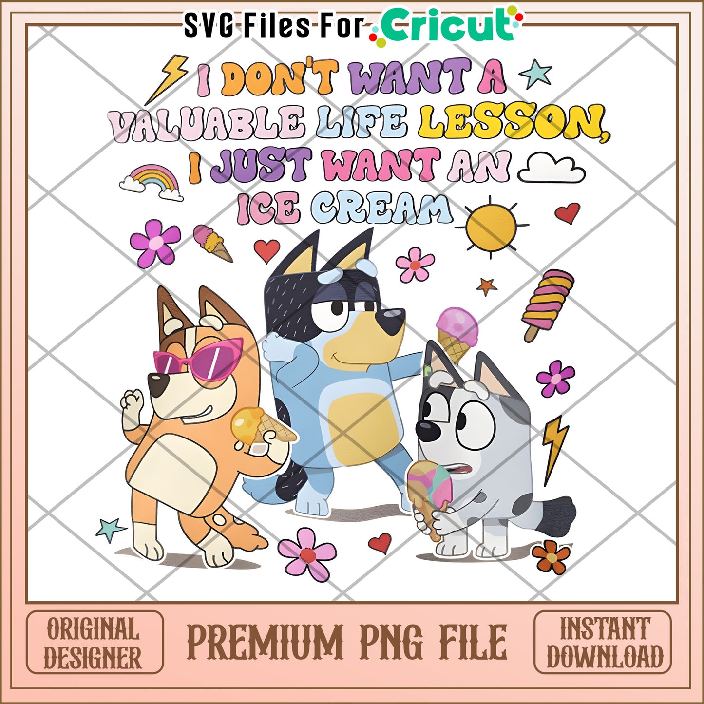 Bluey Ice Cream PNG Download