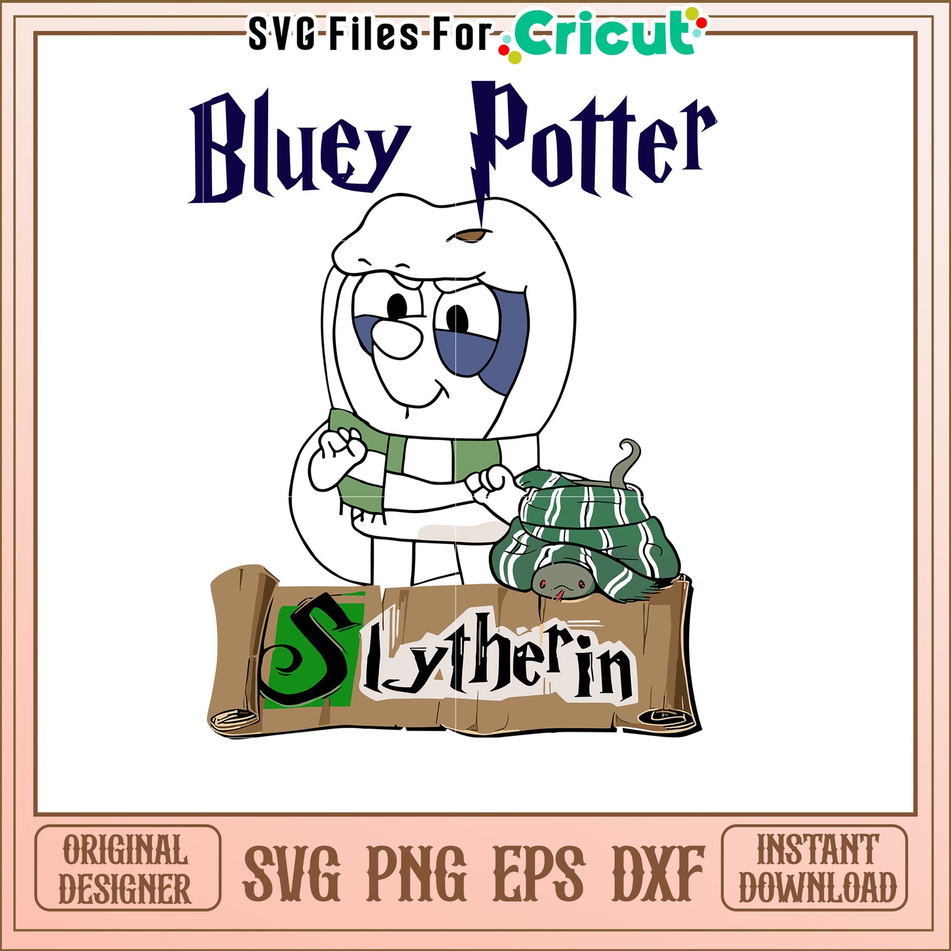 Bluey Potter Slytherin SVG