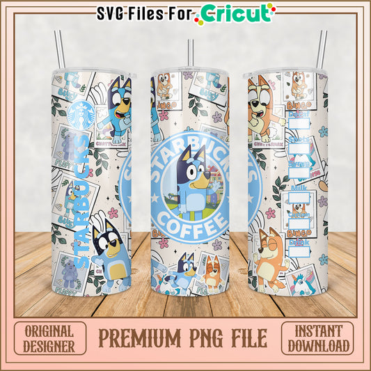 Bluey Starbucks PNG Tumbler Design