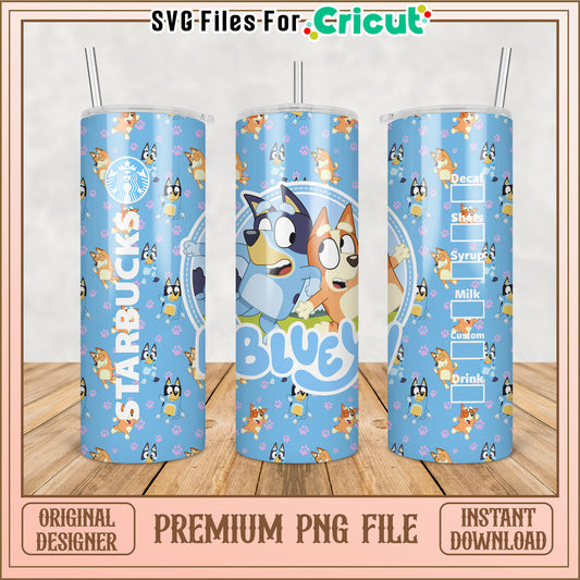 Bluey Starbucks Tumbler PNG