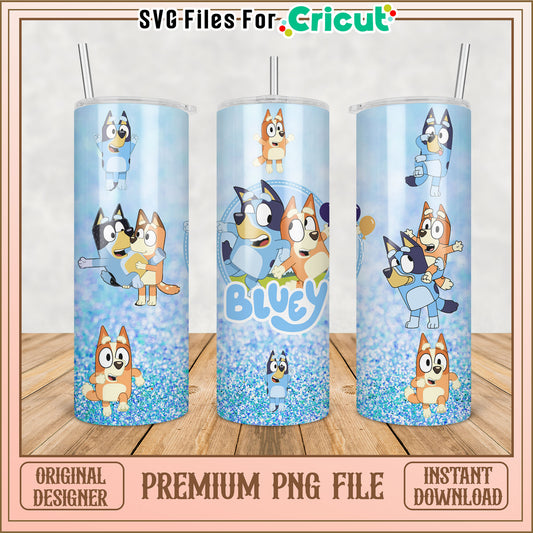 Bluey Tumbler Digital PNG File for Cricut Instant Download Art