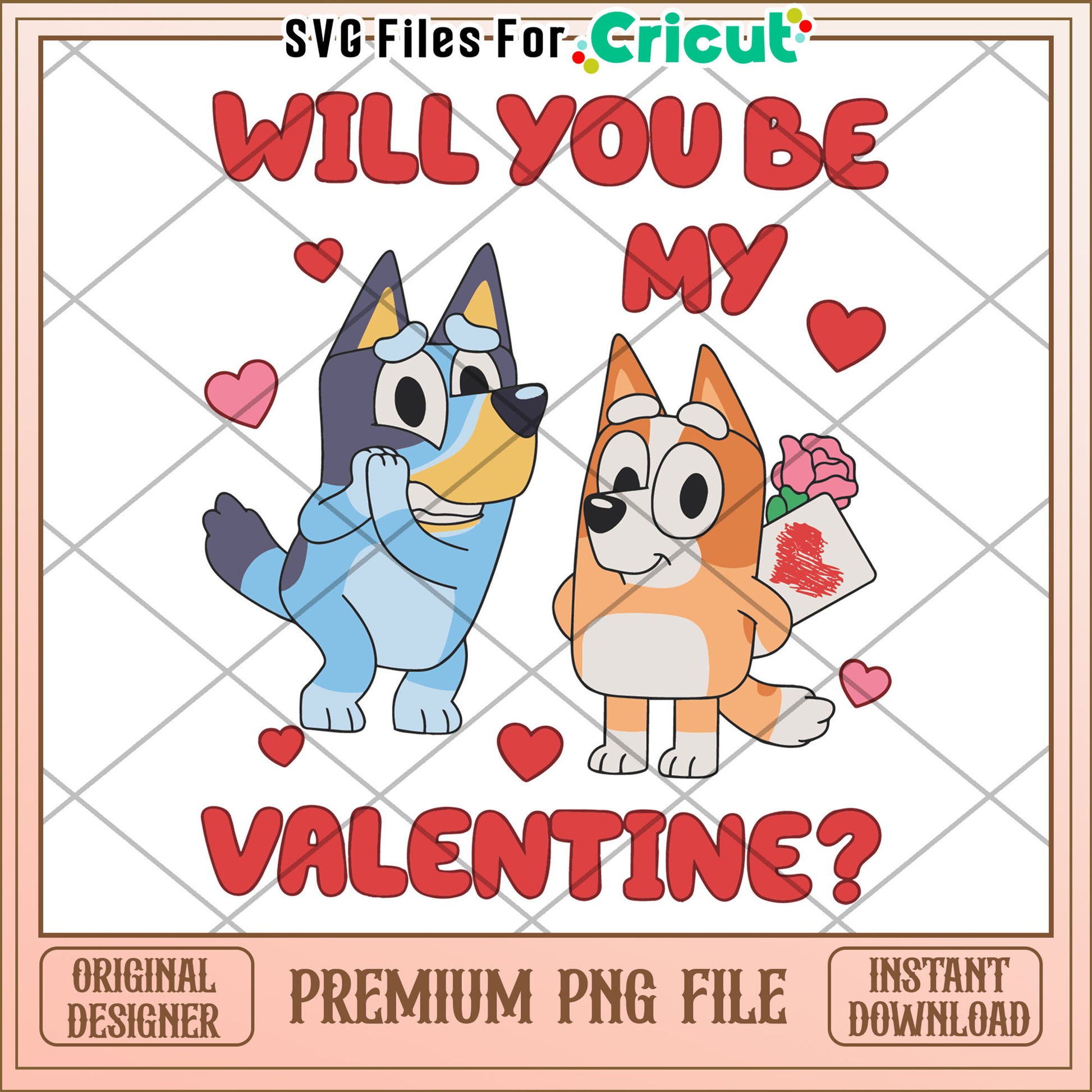 Bluey Valentines PNG Download