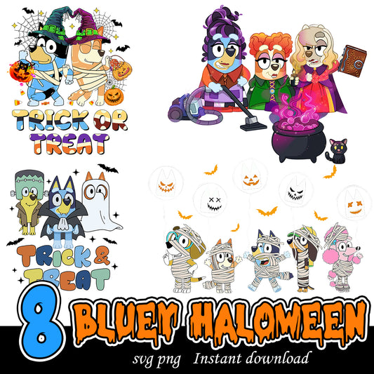 Bluey Halloween Bundle 4 Files Svg