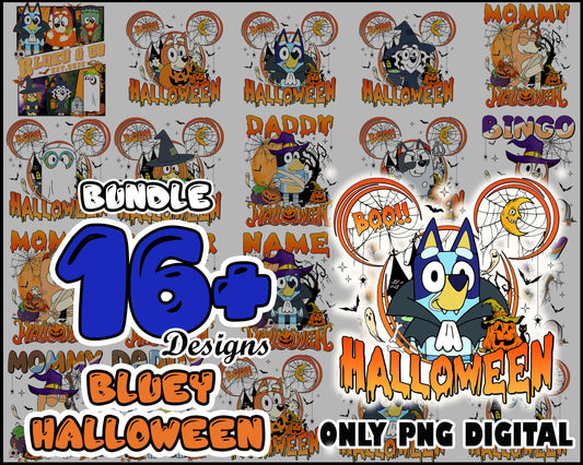 Bluey mickey ears halloween bundle png, bluey halloween​ png