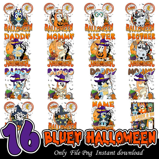 Bluey Halloween Mickey head Bundle, Bluey Horror art png bundle