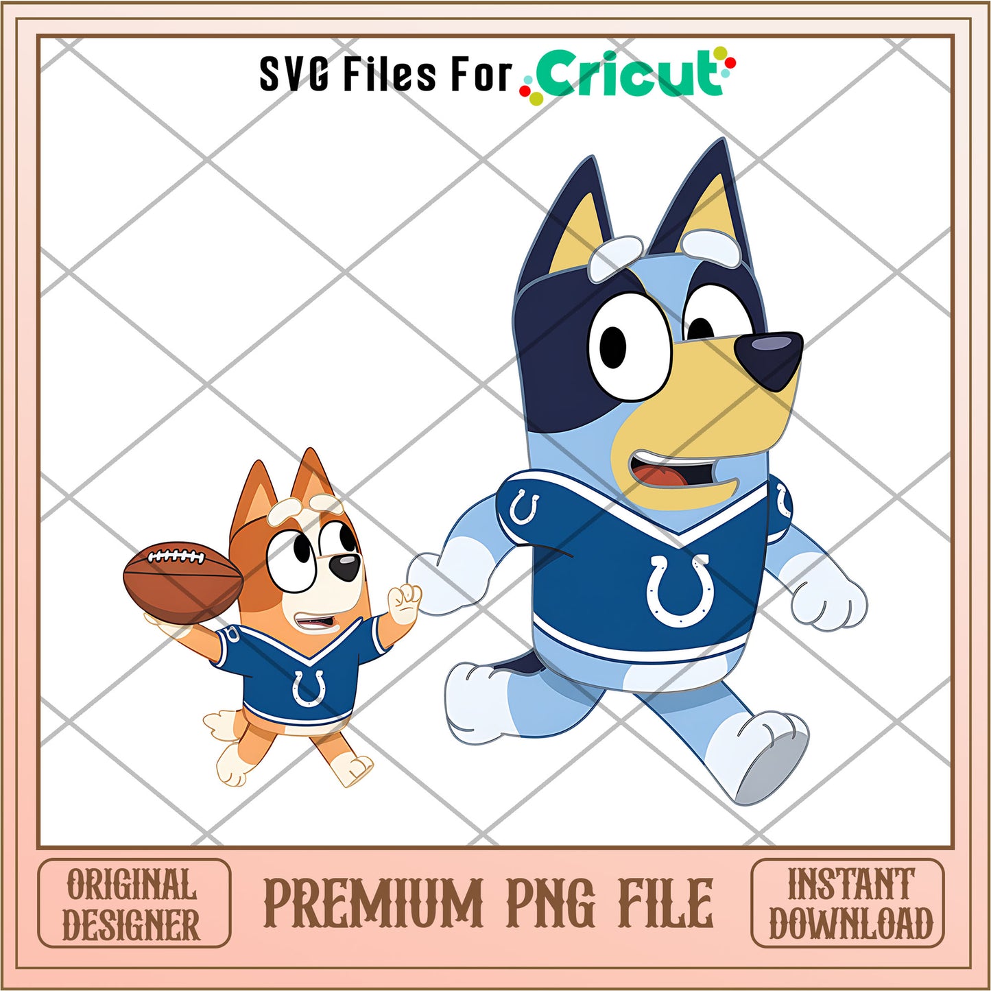 Bluey and Bingo Colts logo png, Indianapolis Colts png, NFL png