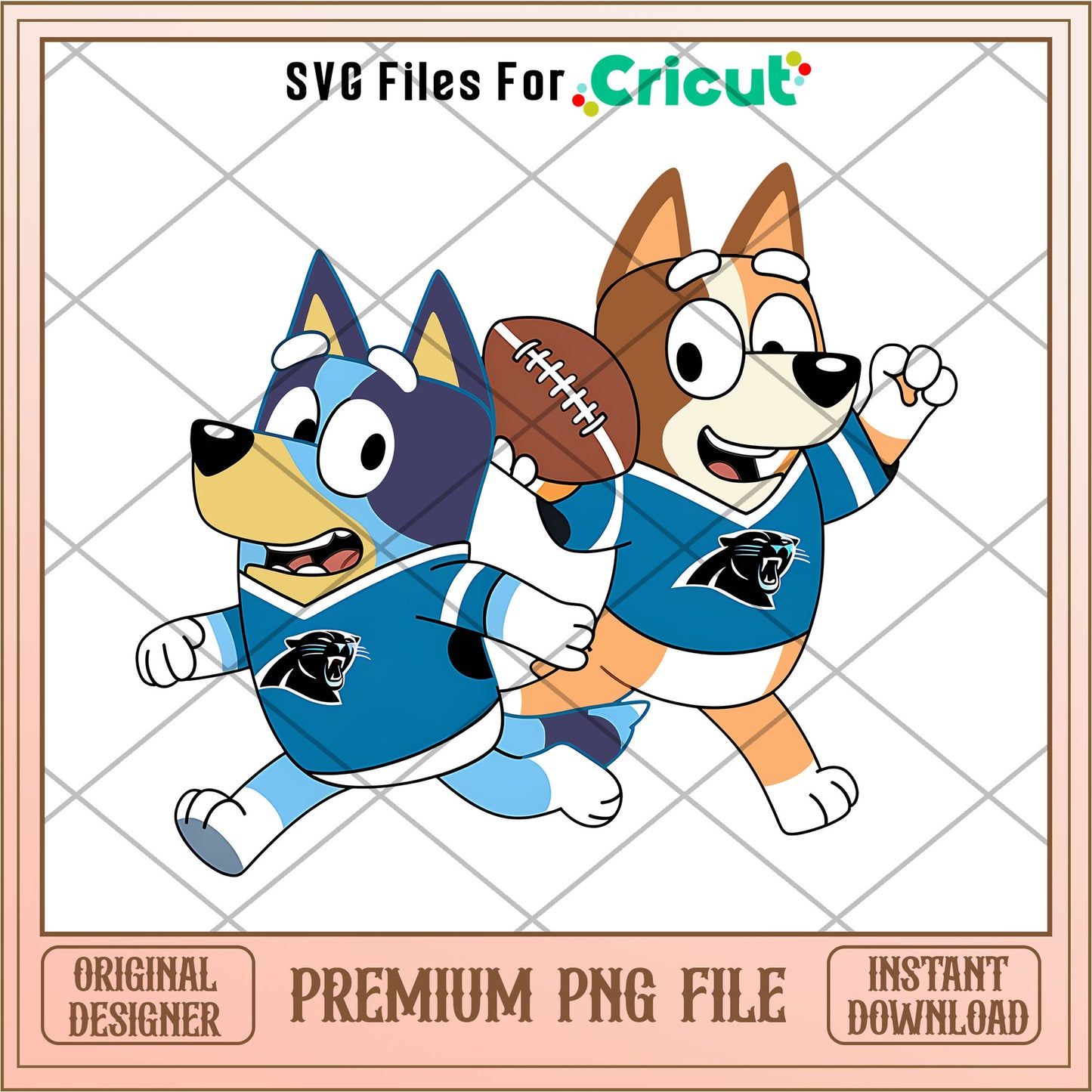 Bluey and Bingo Panthers logo png, Carolina Panthers png, NFL png
