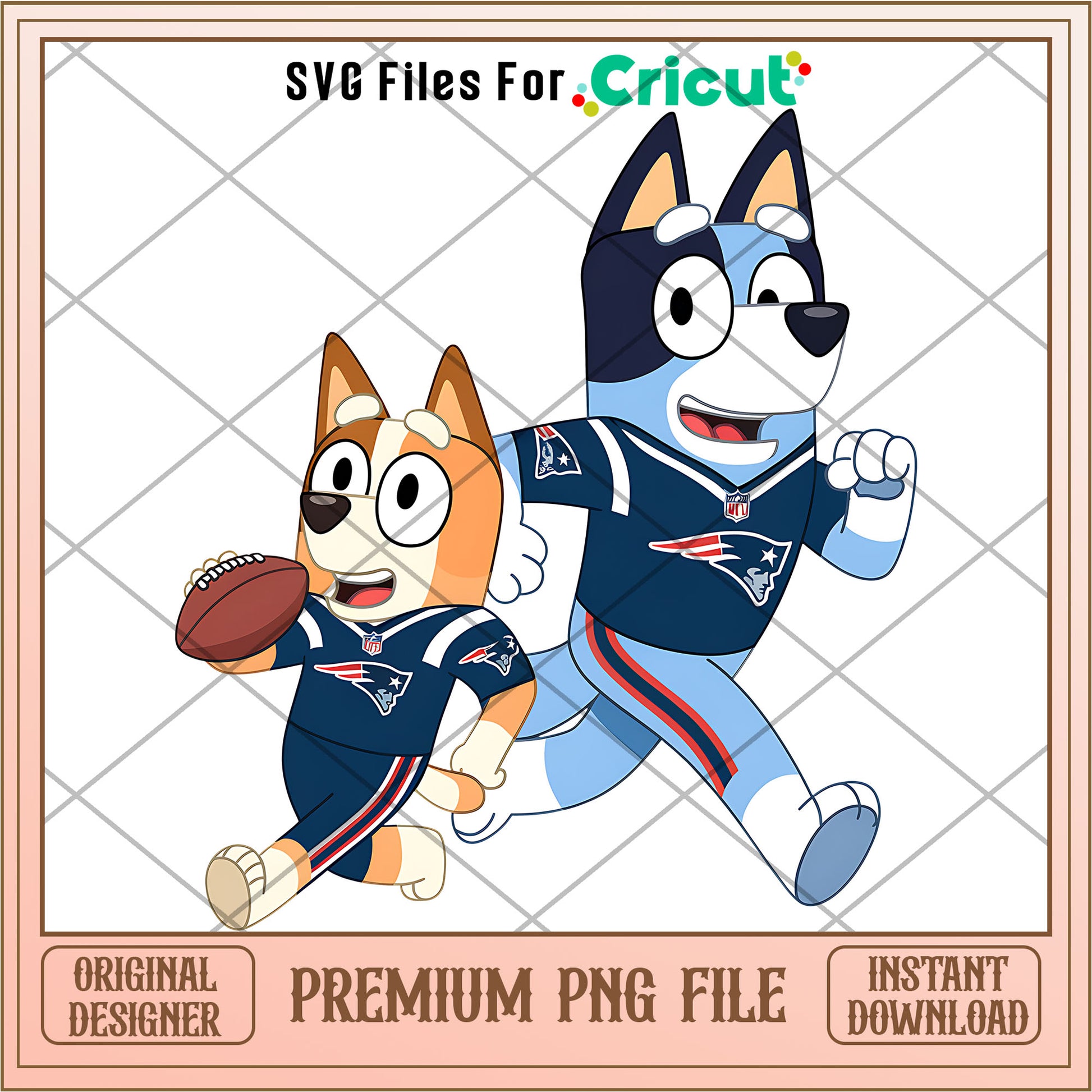 Bluey and Bingo Patriots logo png, New England Patriots png, NFL png