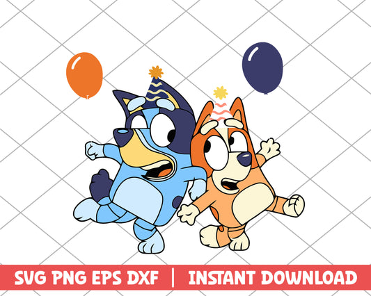 Bluey and Bingo cartoon svg 