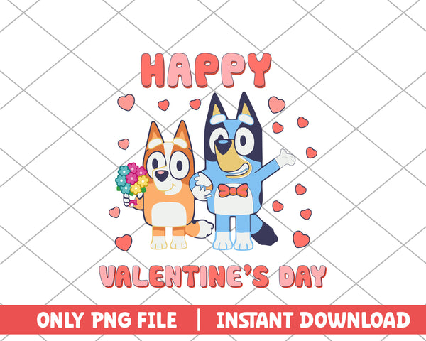 Bluey and Bingo happy valentine's day cartoon png