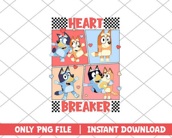 Bluey and Bingo heart breaker cartoon png