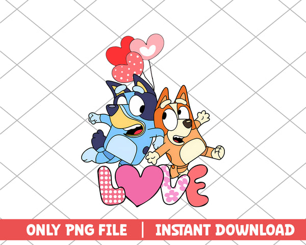 Bluey and Bingo love cartoon png – svg files for cricut