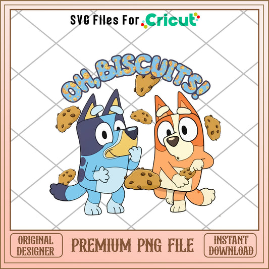 Bluey and Bingo oh, biscuits cartoon png