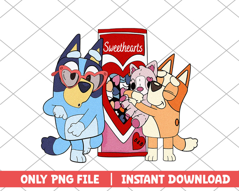 Bluey and Bingo sweetheart cartoon png