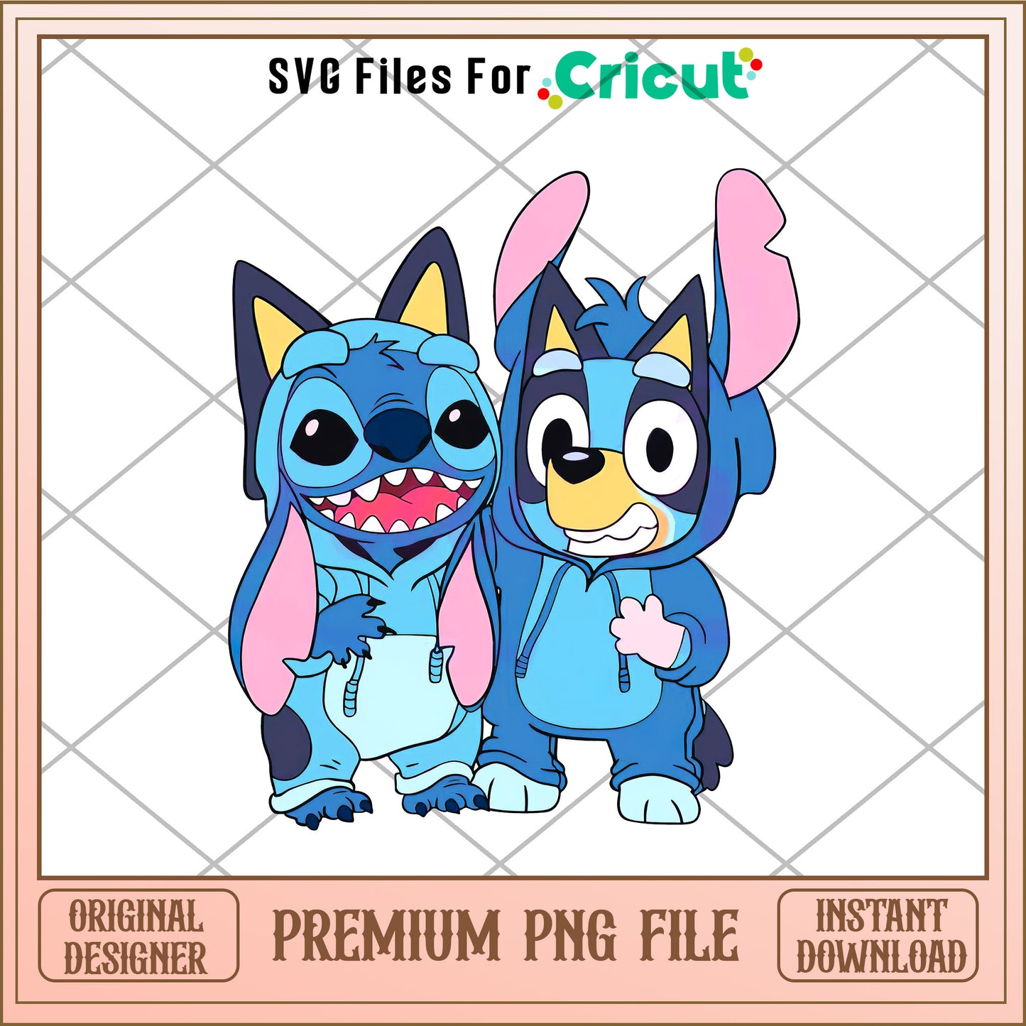 Bluey and Stitch cartoon png