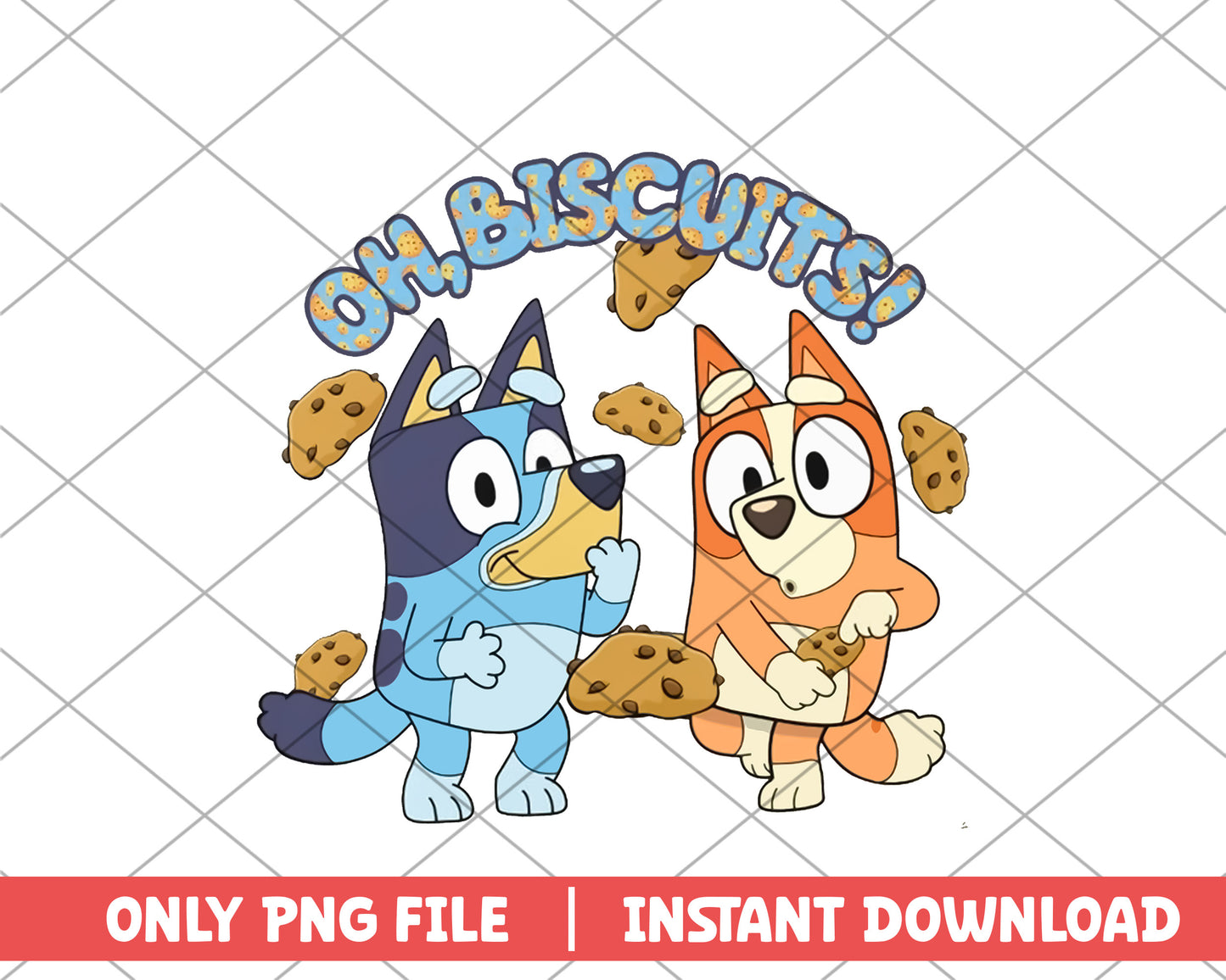 Bluey and bingo oh, biscuits cartoon png 