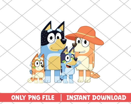Bluey and family cartoon png 