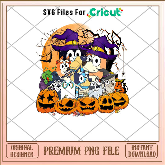 Bluey and friends   Halloween Pumpkin Sketch png, Bluey characters png, Digital Download