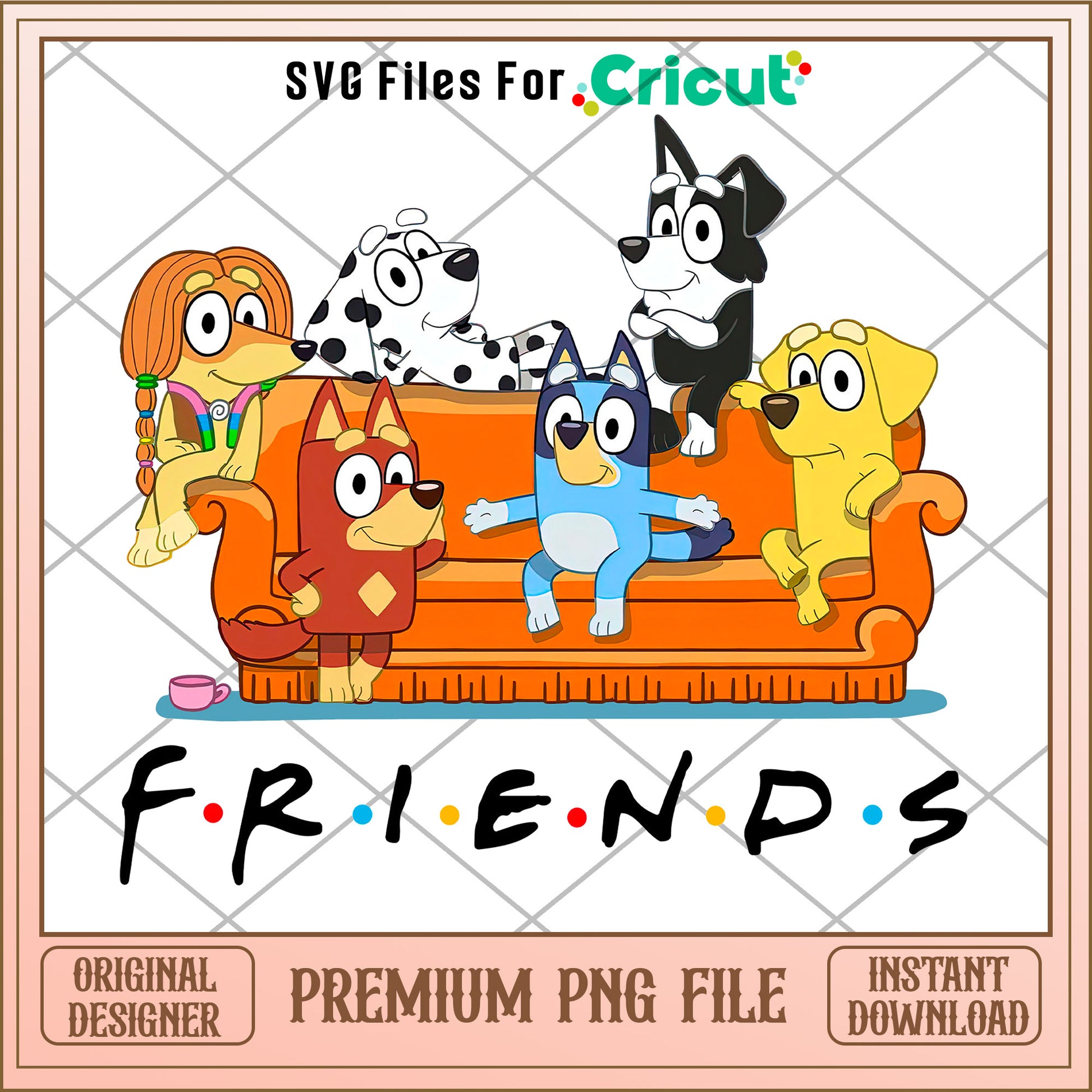 Bluey and friends cartoon png