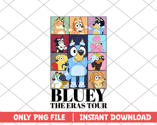Bluey and friends the eras tour cartoon png