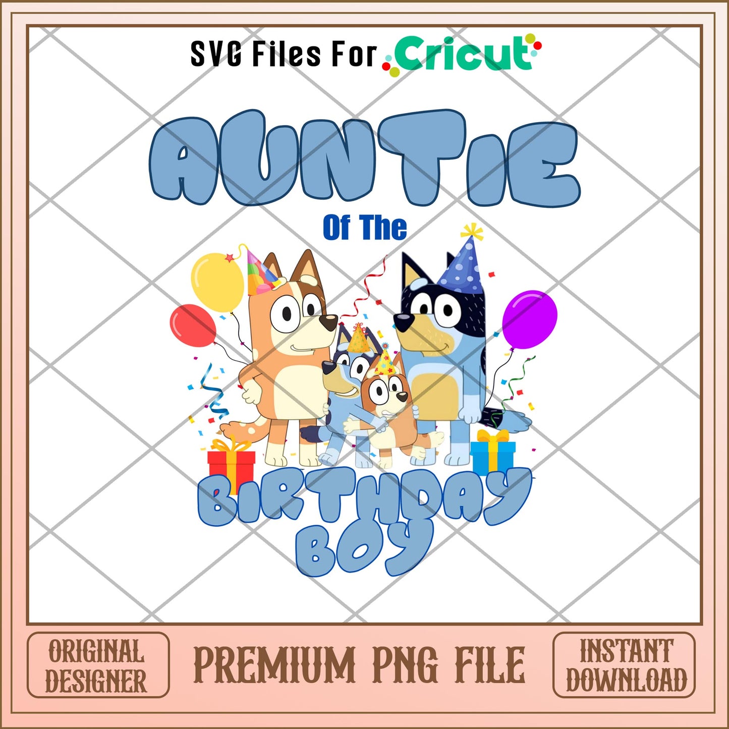 Bluey auntie  of the birthday boy cartoon png, Bluey characters png, Digital Download (2)