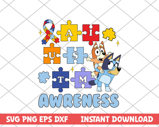 Bluey autism awareness autism svg 