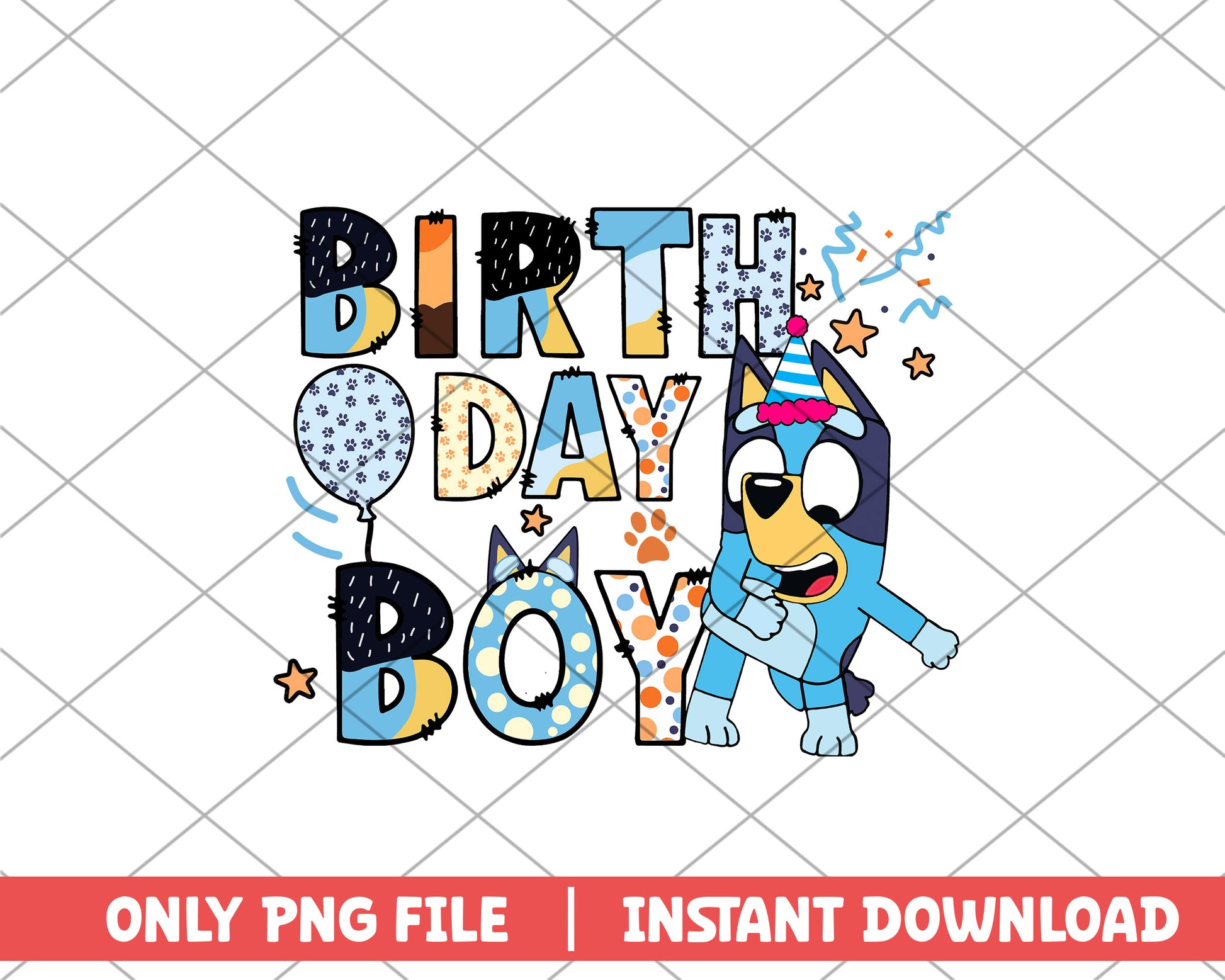 Bluey birthday boy cartoon png 