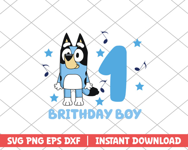 Bluey birthday boy one cartoon svg – svg files for cricut