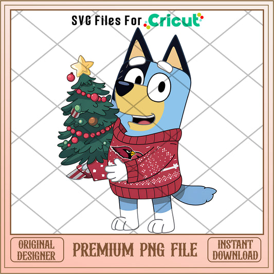 Bluey dad Cardinals christmas tree png, Arizona Cardinals png, NFL png