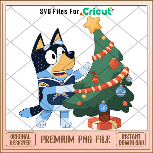 Bluey dad Chargers christmas tree png, Los Angeles Chargers png, NFL png